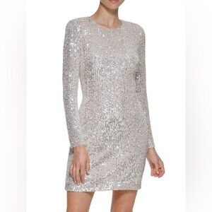 Eliza J Silver Sequin Dress